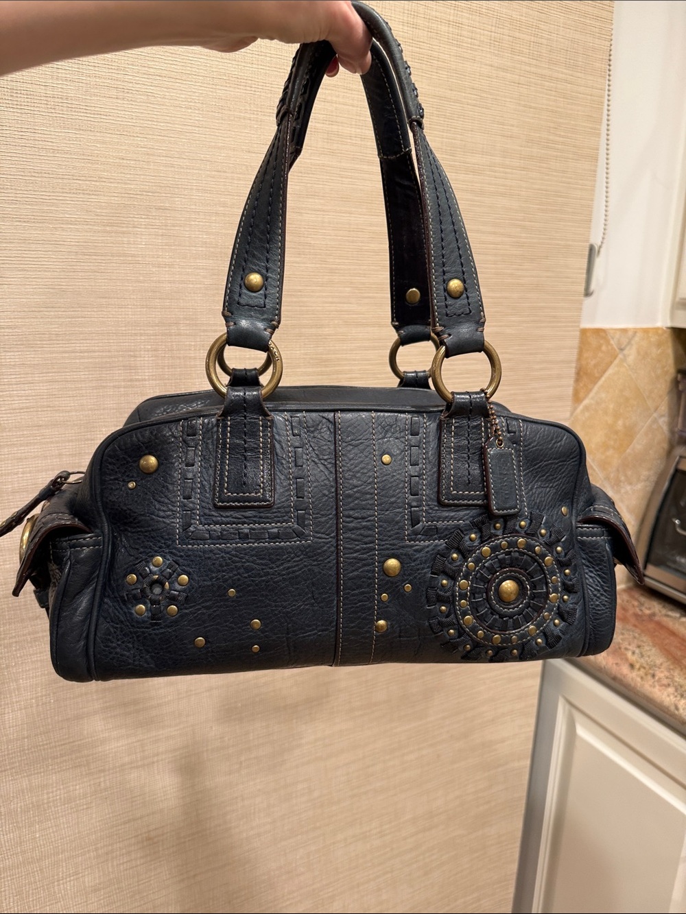 Limited Edition Coach Mia Satchel No. 10064 - Ink Blue Leather